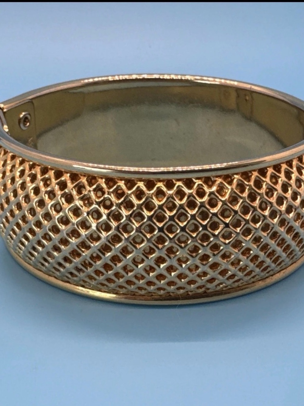 Vintage Sarah Coventry COSMOPOLITAN Mesh Clamper Bracelets Gold Tone